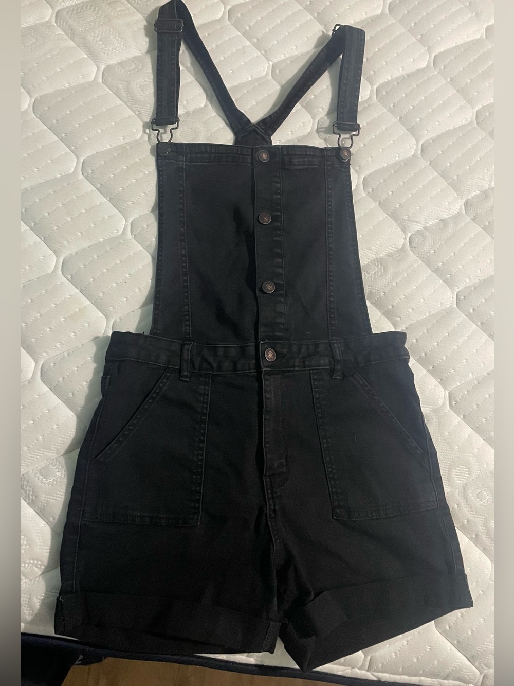Black short overalls